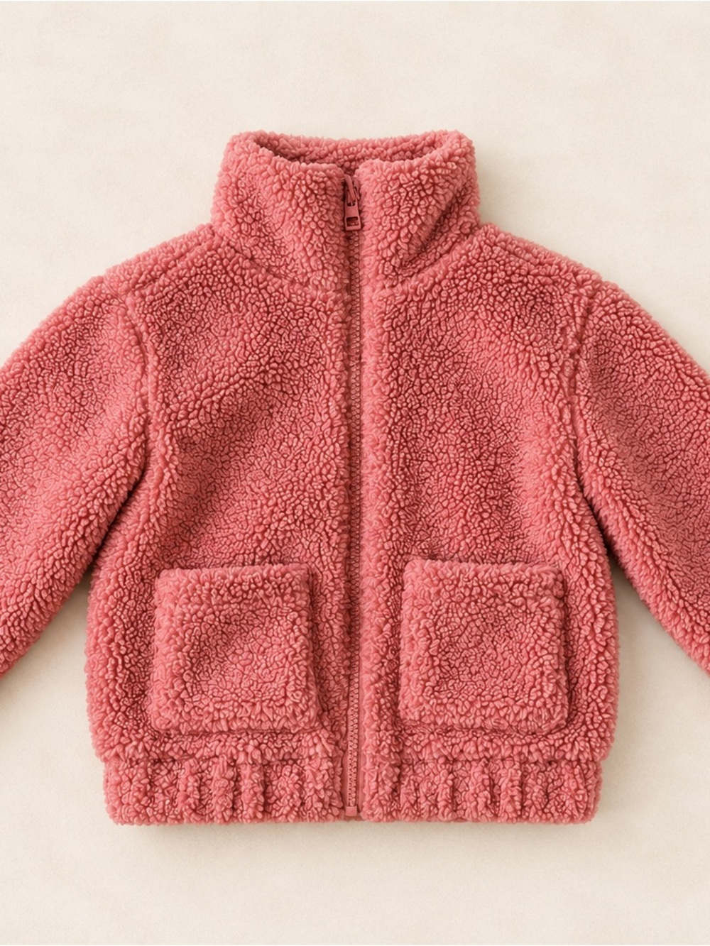 Joe Fresh + Jillian Harris 3T Girls Teddy Zip Jacket in Dusty Rose / Cozy Sherpa